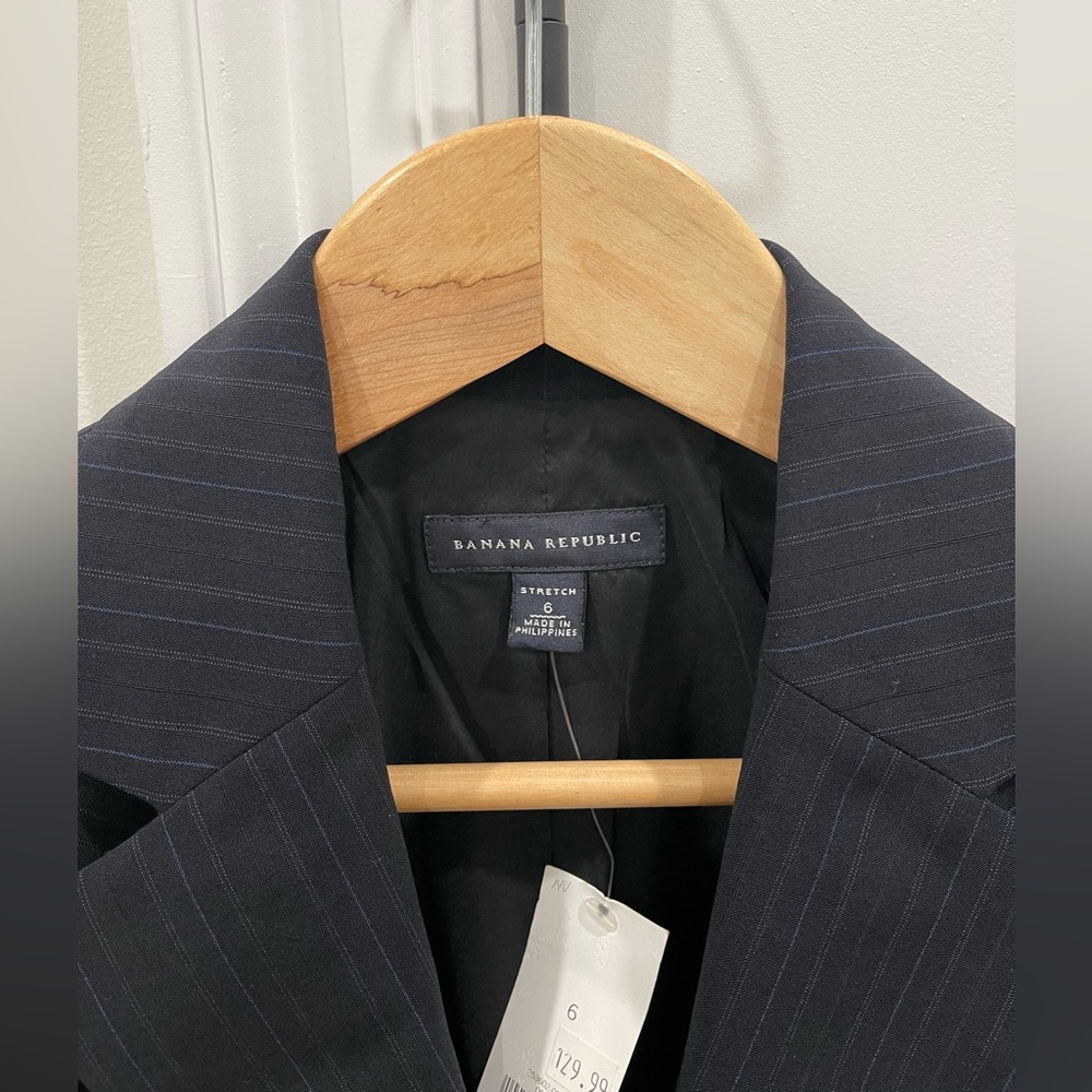 NEW Banana Republic Women’s Black Wool Zip-up Blazer Jacket Coat, size 6 - Picture 8 of 9